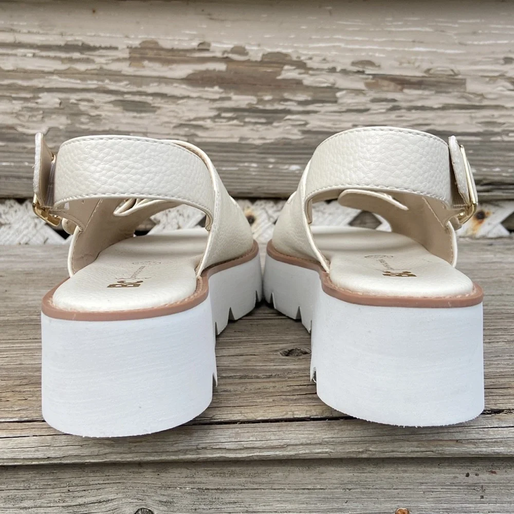 Anthropologie BC Footwear It's Happening Vegan Leather Sandal Women's Size 7.5 - Picture 8 of 14